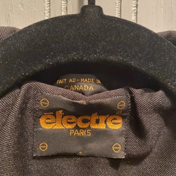 Vintage 80s 90s 100% Wool Black Trenchcoat Coat S M - Picture 3 of 6